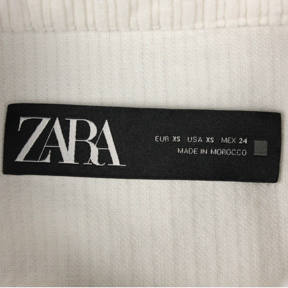 Zara Cream Corduroy Shacket Womens XS Oversized Cozy Fall Casual Jacket - Picture 4 of 11